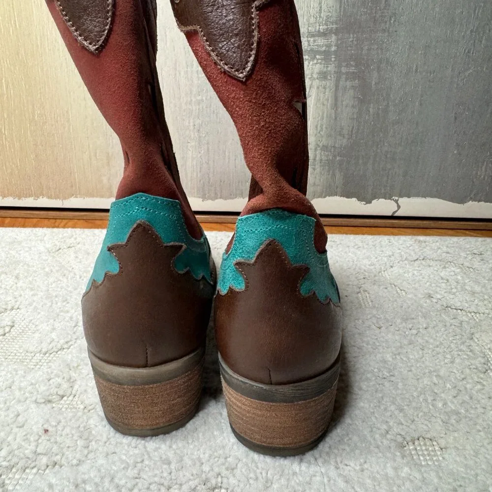 Matisse turquoise drifter cowboy‎ like 1883 Boot Size 7 1/2 EE - Picture 5 of 9